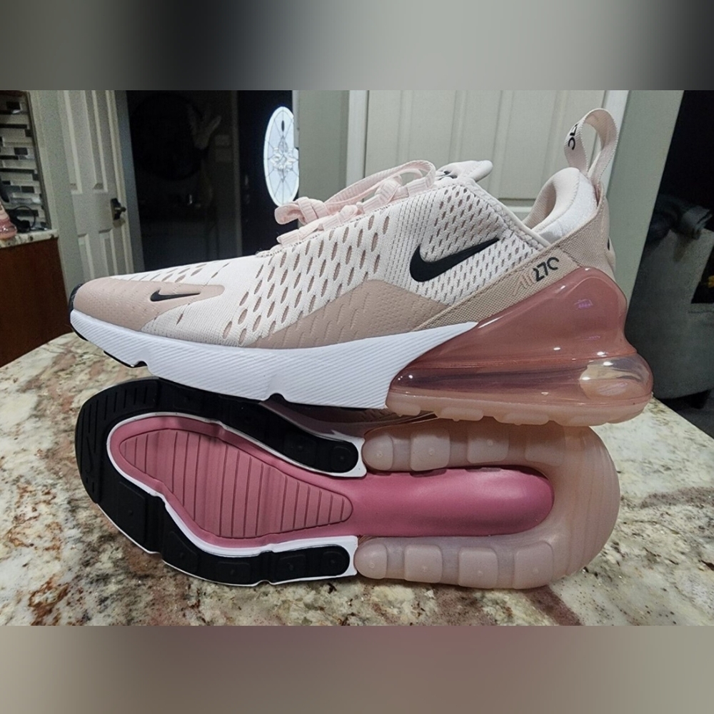 Nike Women's Air Max 270 Shoes Fresh Pink/Black Sneakers for Women Girls Sport